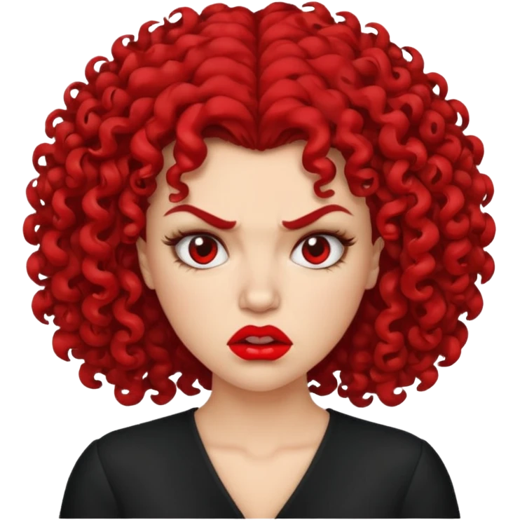angry curly haired woman  emoji