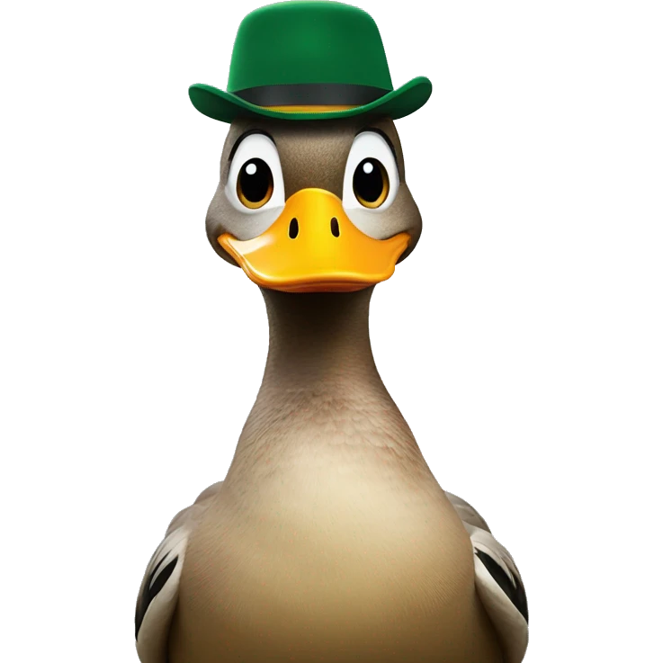 Duck with a duck on its head emoji
