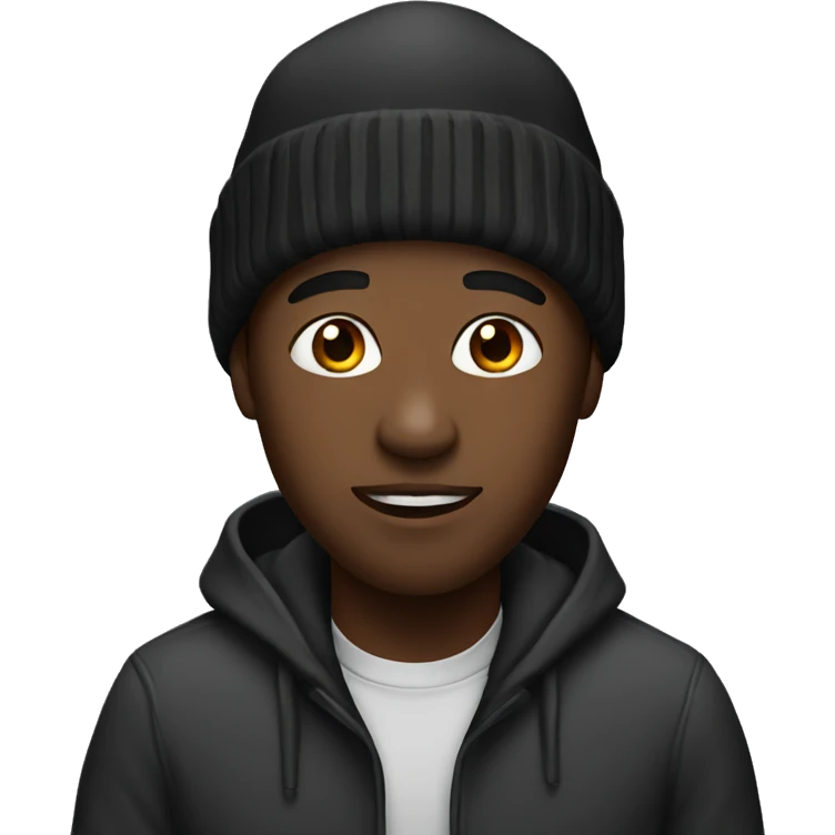 A black guy with a beanie emoji