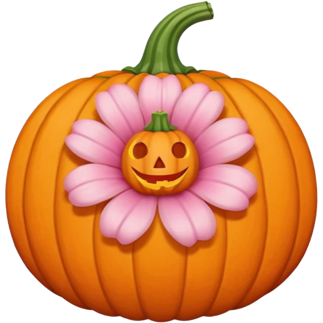 pastel pink orange halloween  flower pumpkin choker emoji