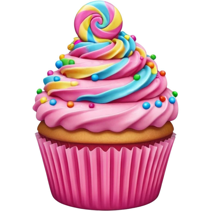 Cupcake with pink icing emoji