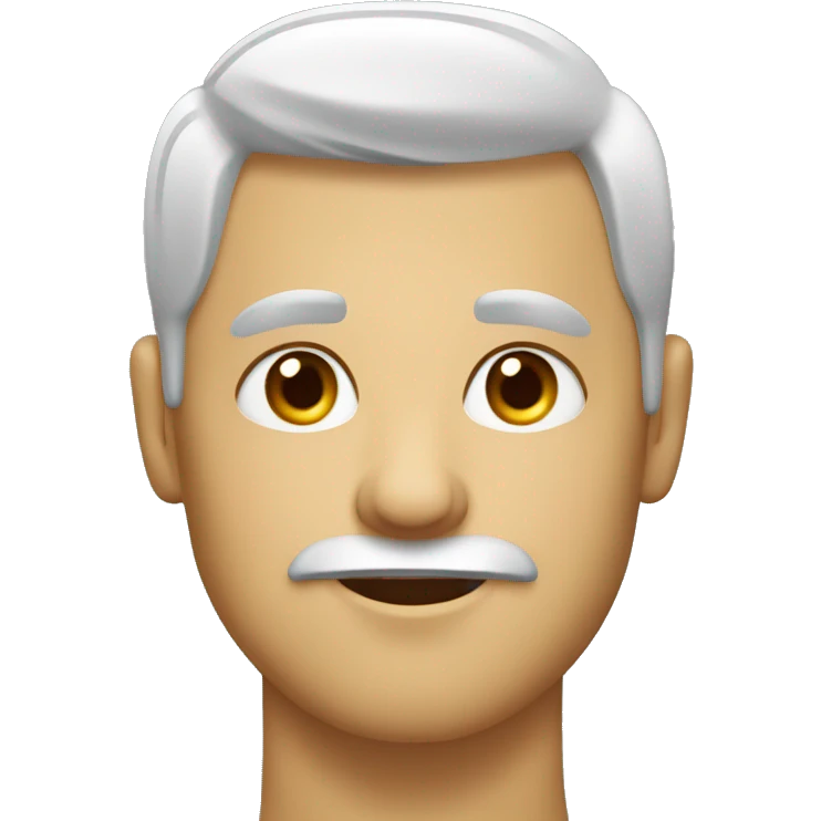 Man with side Parted Hair and a mustarch  emoji