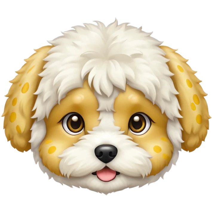 maltipoo white with light yellow spots  emoji