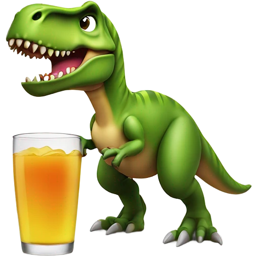 Trex with apple juice  emoji