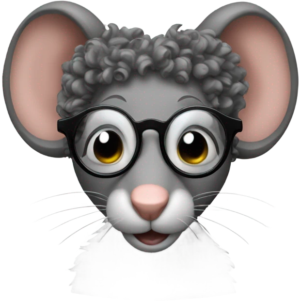 Rat with glasses and curly hair  emoji