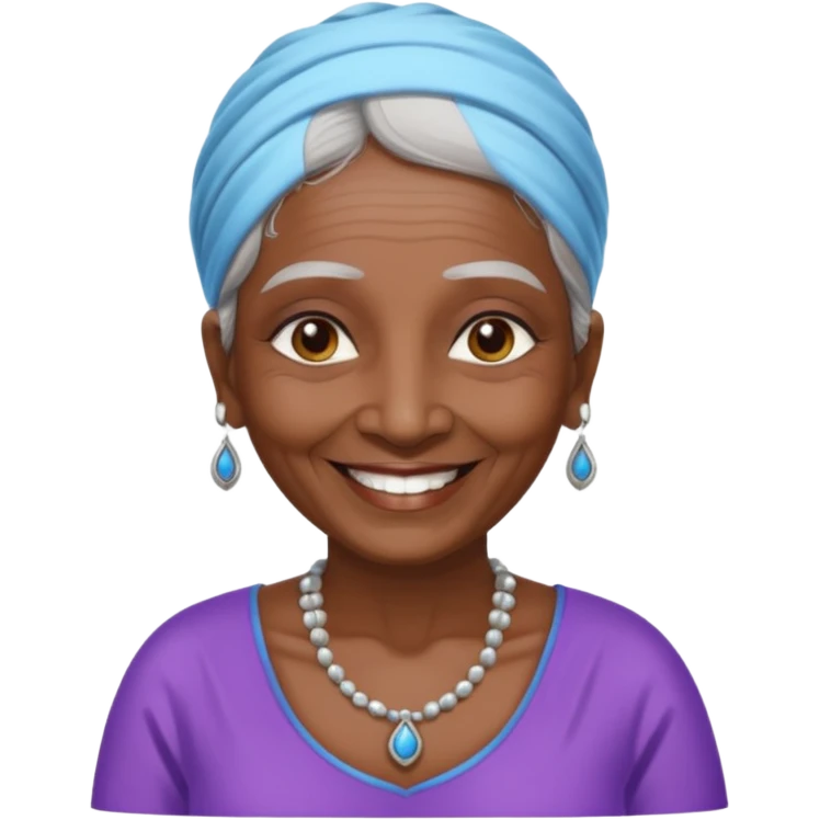 A old indian woman with a top saying "Wet queens meet and greet 2067" emoji