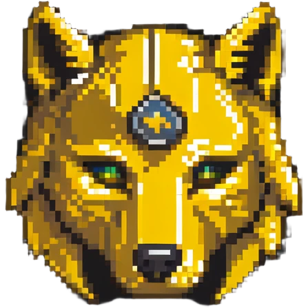 Red Rising golden helmet with wolf symbol emoji