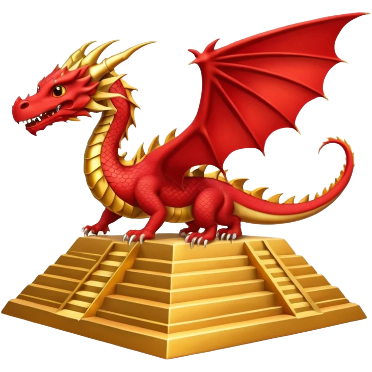Dragon flying around temples and pyramids  emoji
