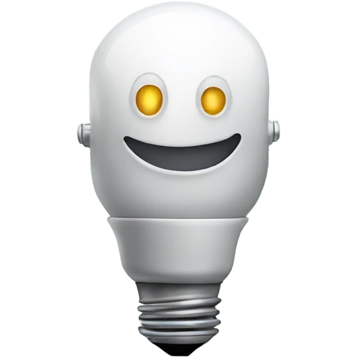 robot holds a light bulb emoji