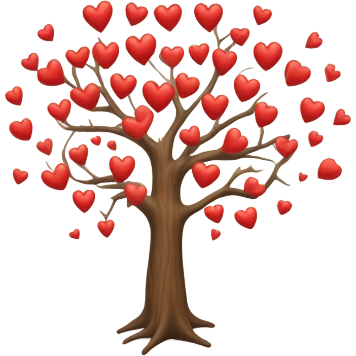 many big red hearts tree emoji