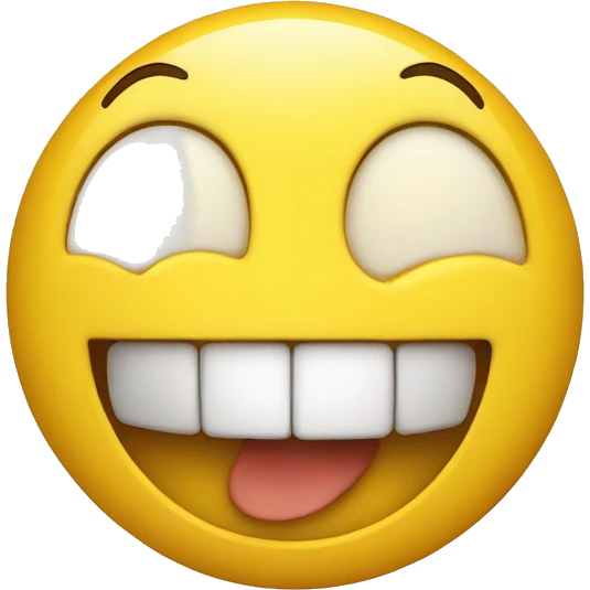 smiling emoji with yellow bone in its mouth emoji