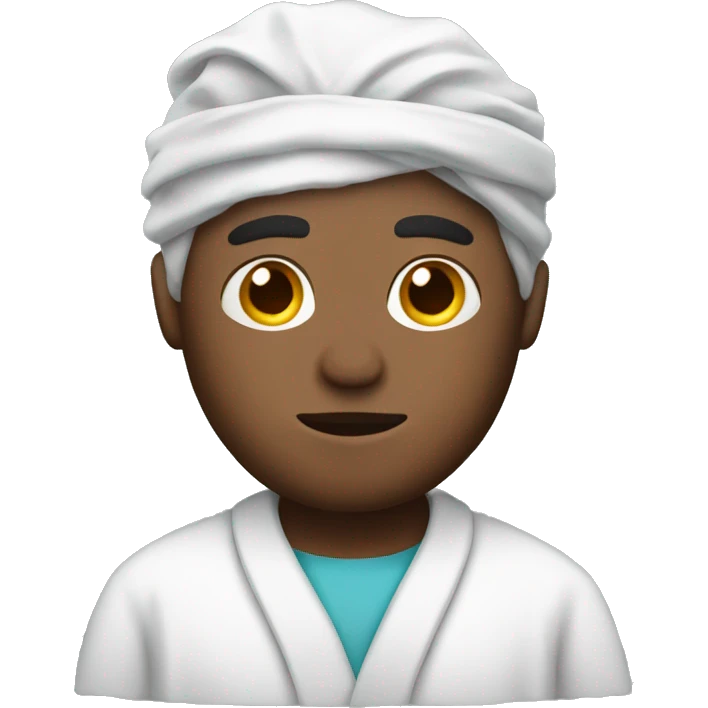 tired men with hair net in a robe emoji