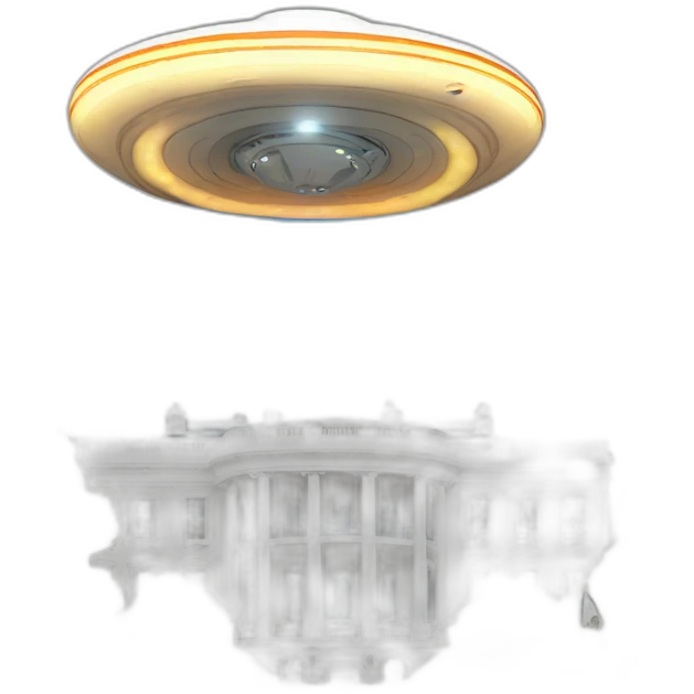 UFO attacking the White House emoji