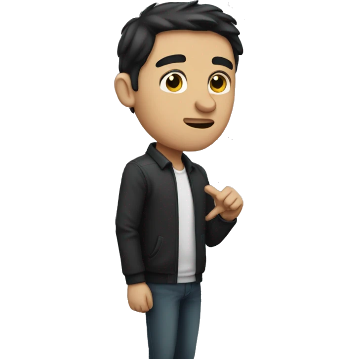 Dark haired man pinching nose  emoji