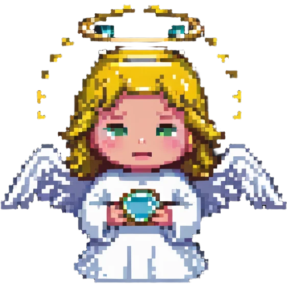 angel with a halo, crying emoji