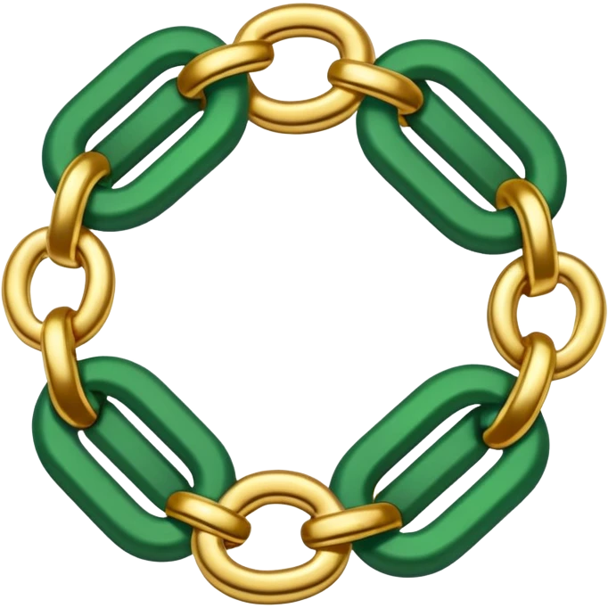 chain in golden and green colours emoji