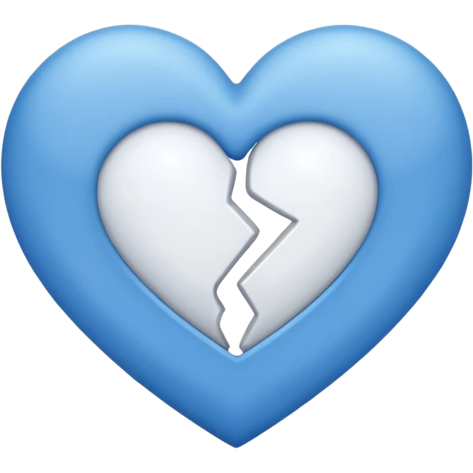 corazon mitad celeste y otra mitad blanco emoji