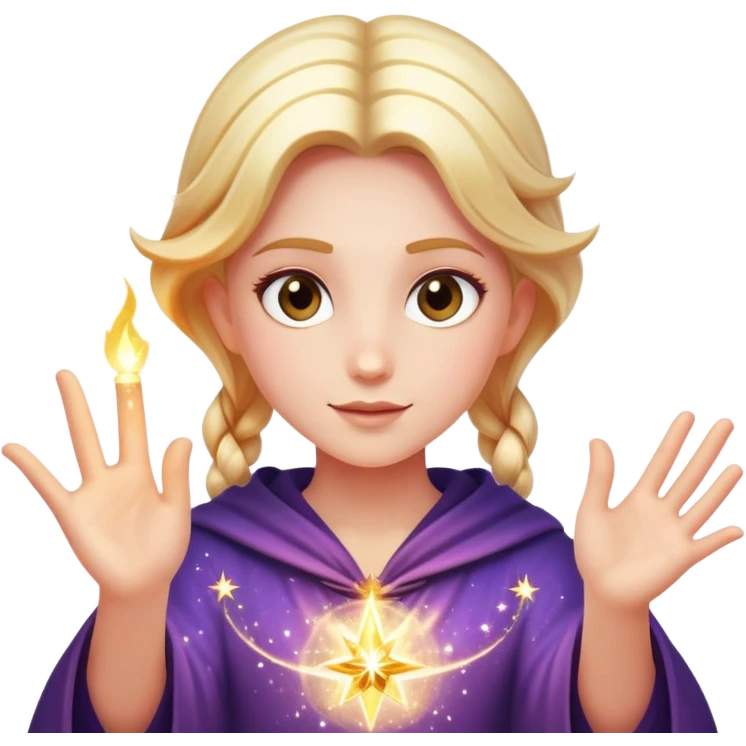 character casting a magic spell with sparkles and magic effects emoji