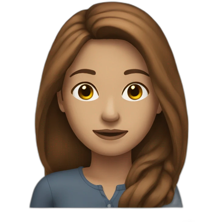 Woman shoulder long brown hair emoji
