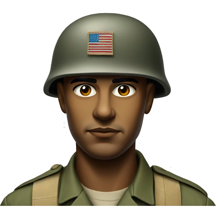 photorealistic serious american soldier 1960s emoji
