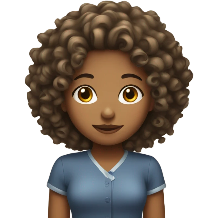 Girl with curly hair  emoji