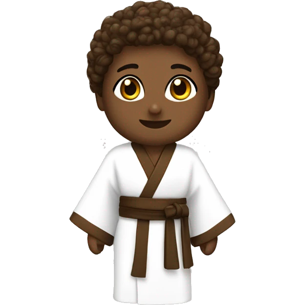 BBF KIMONO BRANCO COM FAIXA MARROM emoji