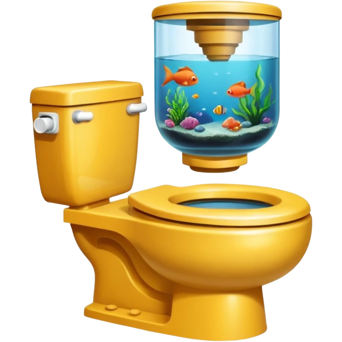 toilet with aquarium for septic tank  emoji
