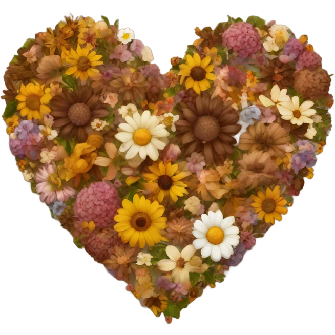 flower heart brown emoji