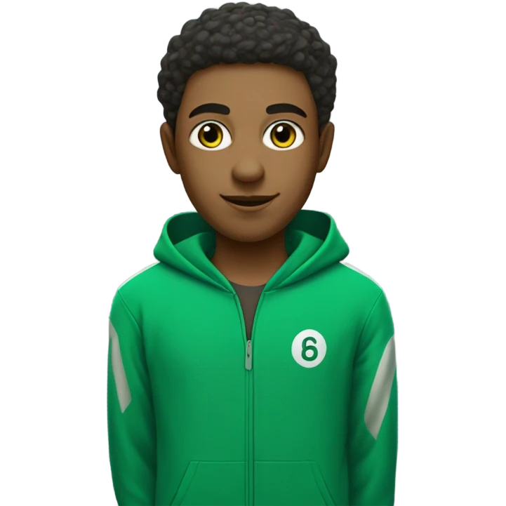 Squid game player in green track suit  emoji