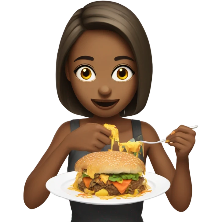 girl doing mukbang emoji