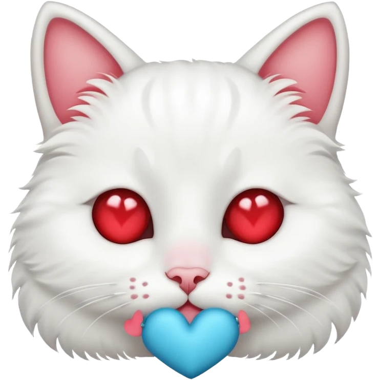 gato blanco con ojitos de corazón emoji