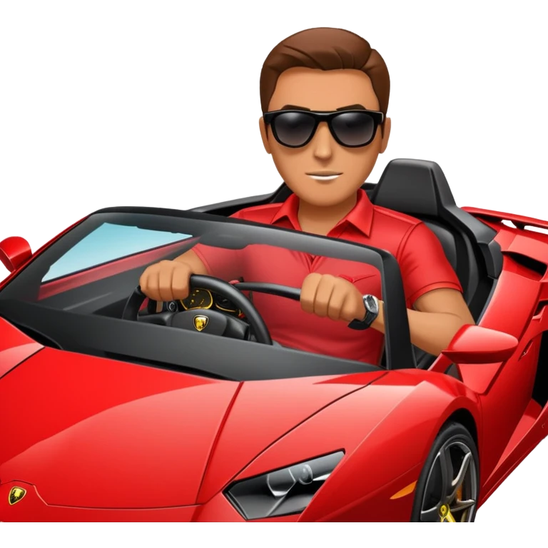 A man driving a Lamborghini  emoji