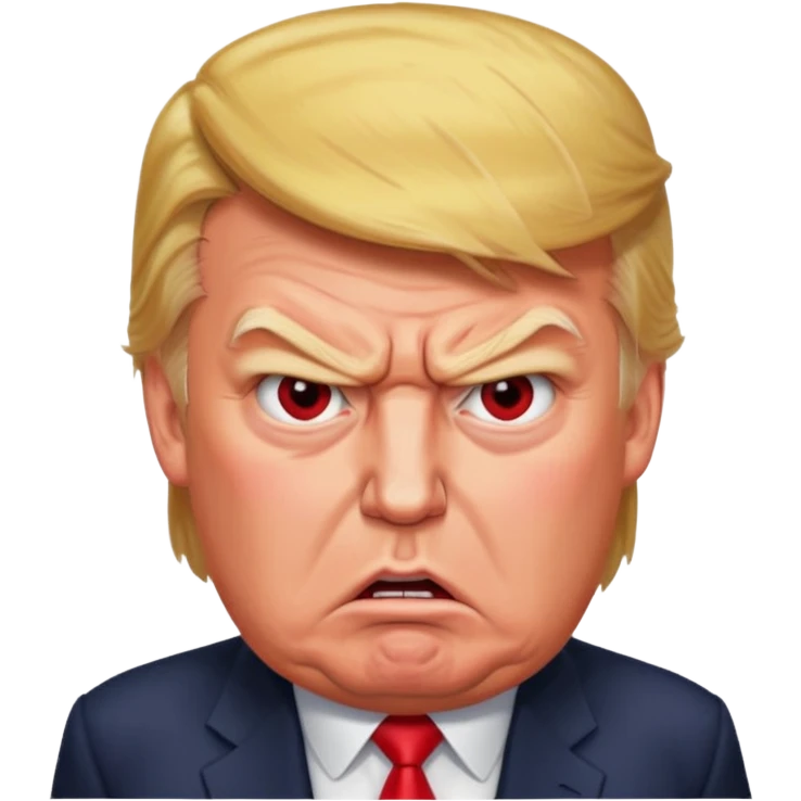 Donald Trump is furious. Red with anger. photorealistic emoji