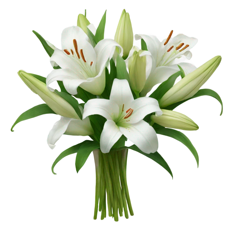 bouquet of white lilies  emoji