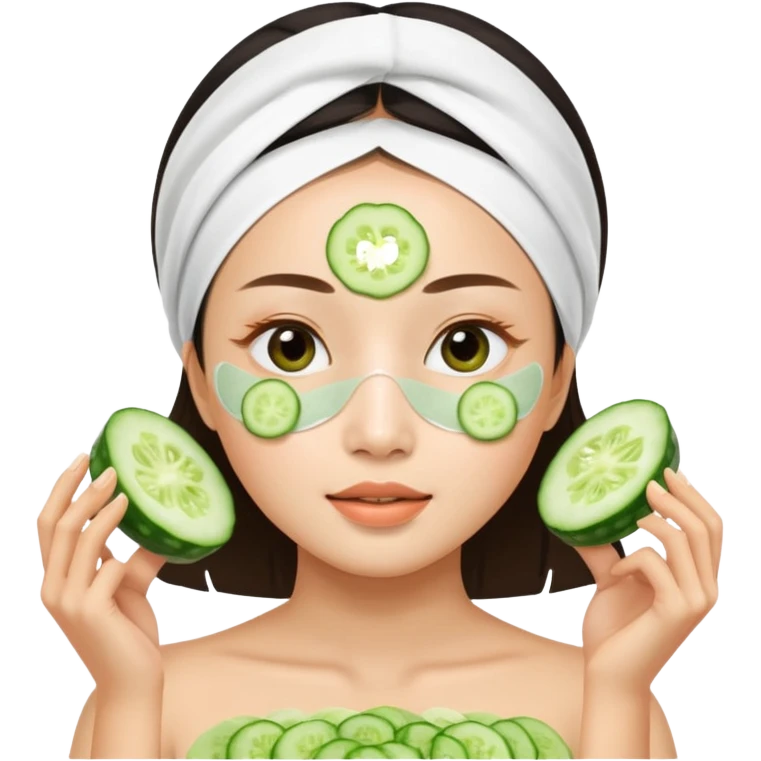 Asian women doing facial mask beauty emoji