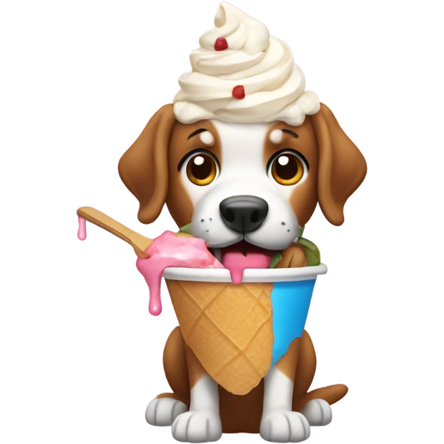 Perro comiendo helado  emoji