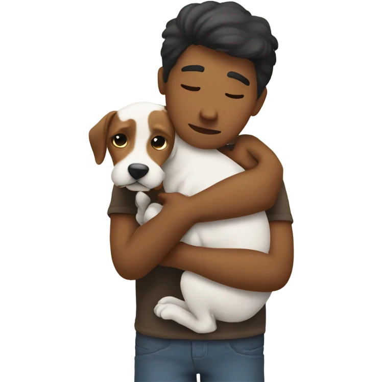 person hugging dog emoji