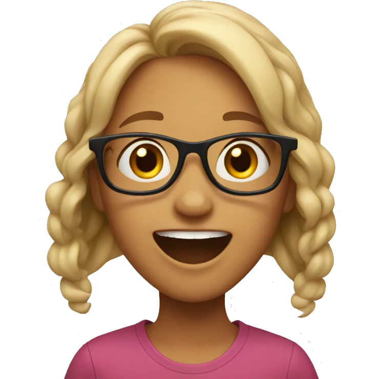 girl with glasses excited emoji