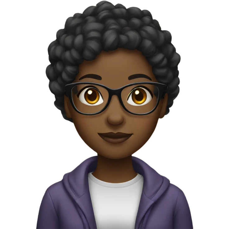 Black girl with glasses  emoji