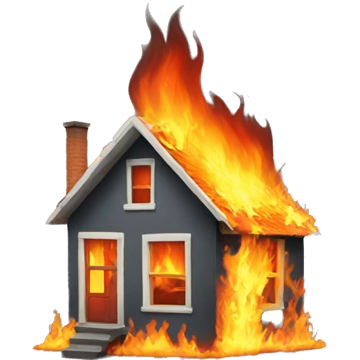 house on fire emoji