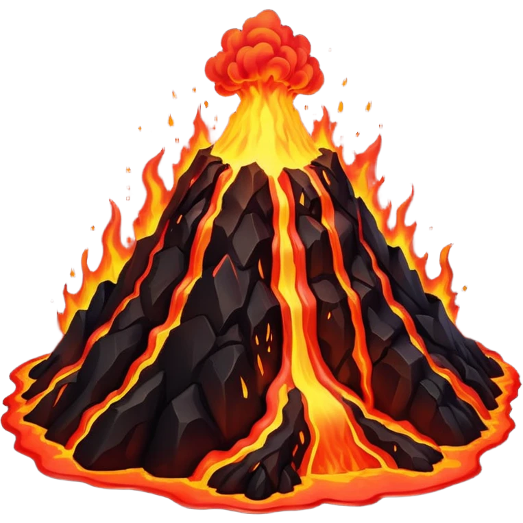 volcano with lava flow emoji