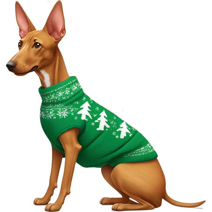 Pharaoh Hound wearing christmas Sweatshirt  emoji
