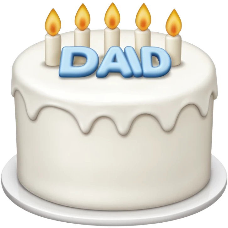 white cake that says best dad with no candles emoji