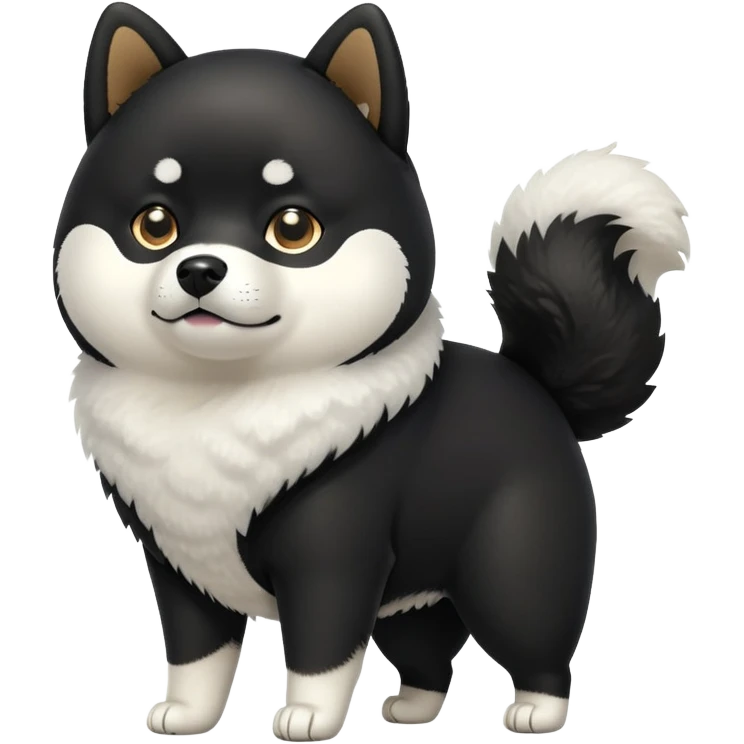 cute black Shiba Inu dog standing full body view emoji