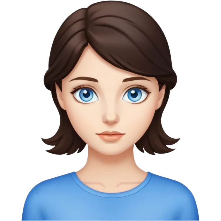 Брюнетка с голубыми глазами  emoji