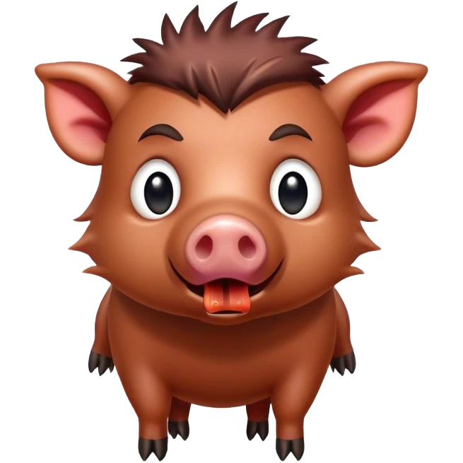 wild boar, afraid of cooked bacon emoji