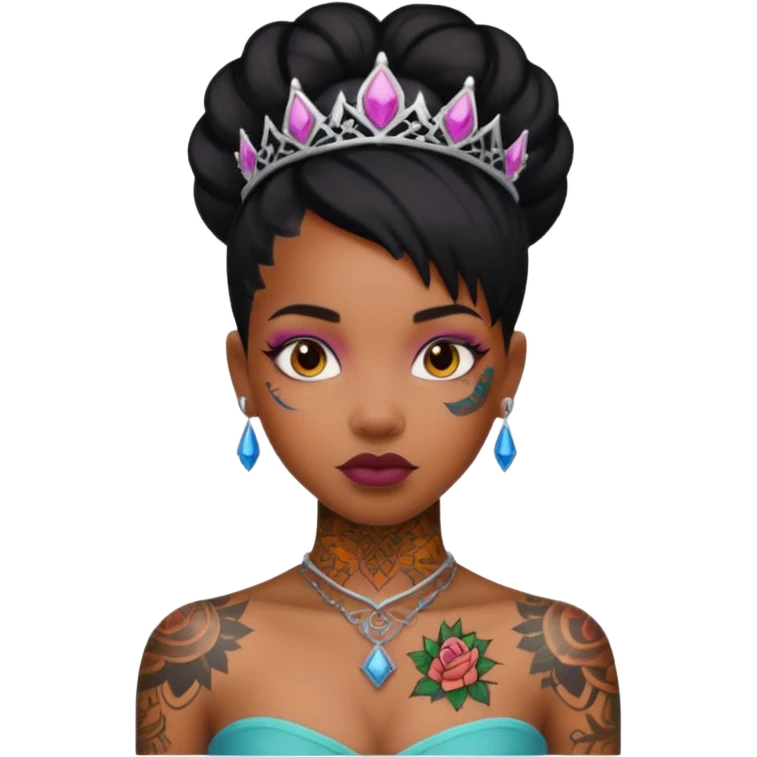 Tattooed princesses black girl emoji
