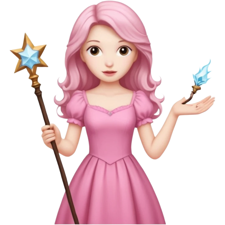 beautiful-haired in pink woman with a wand emoji