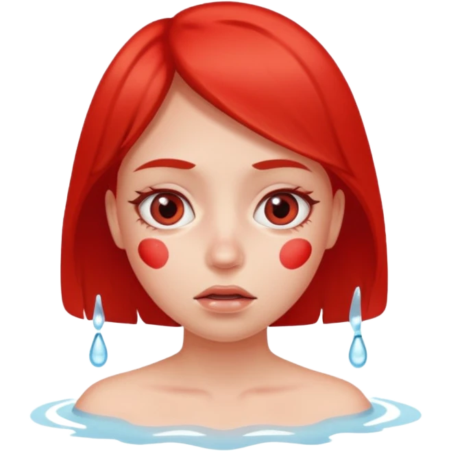Girl with face red allergy  emoji