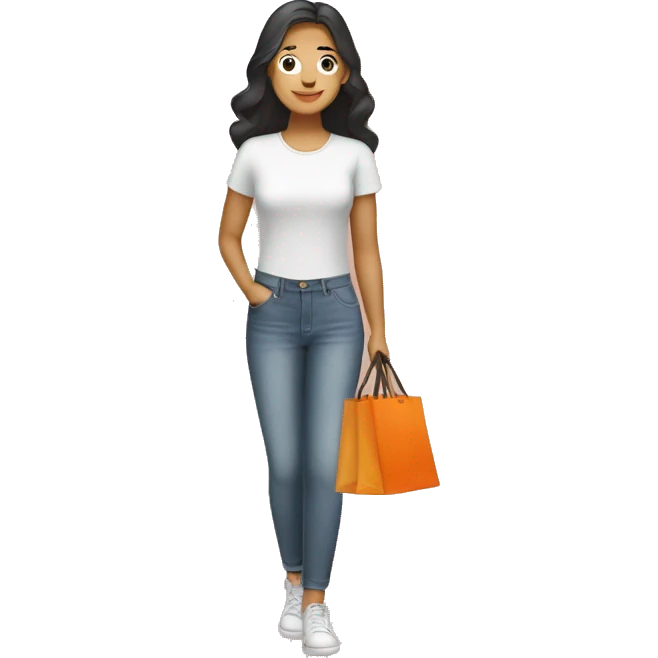 create a woman with shopee shopping emoji